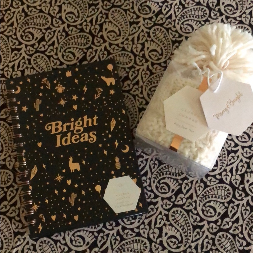 Lauren Conrad Pom Pom Hat & Notebook